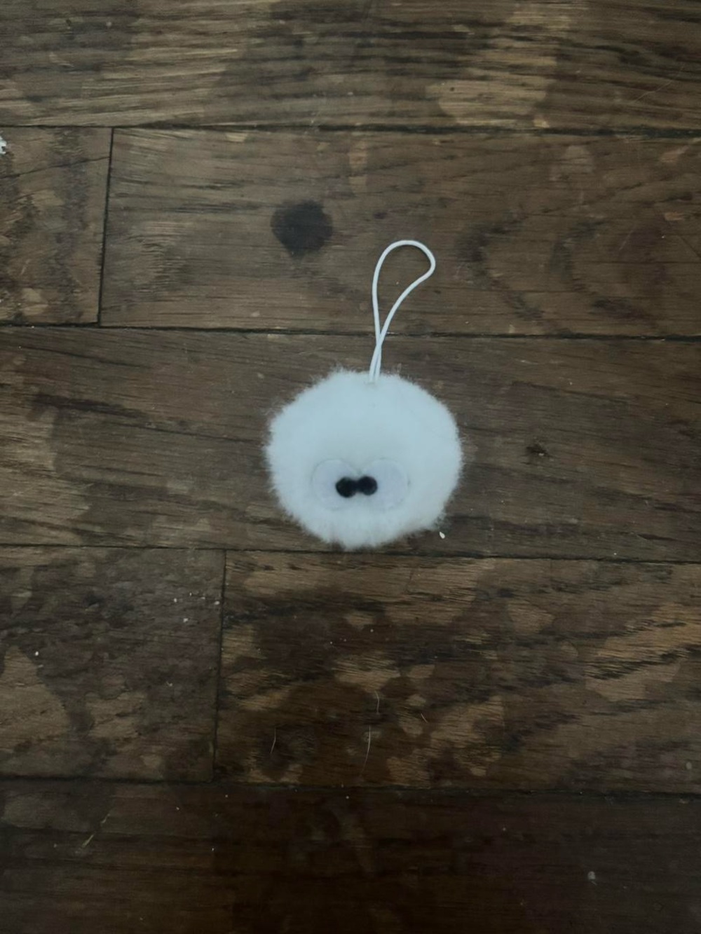 mini puffball plush keychain